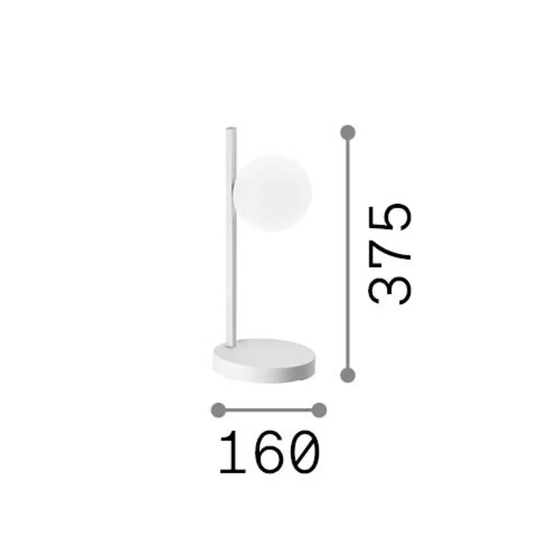 Ideal Lux Tischlampe Binomio, weiß, Höhe 38 cm, Metall