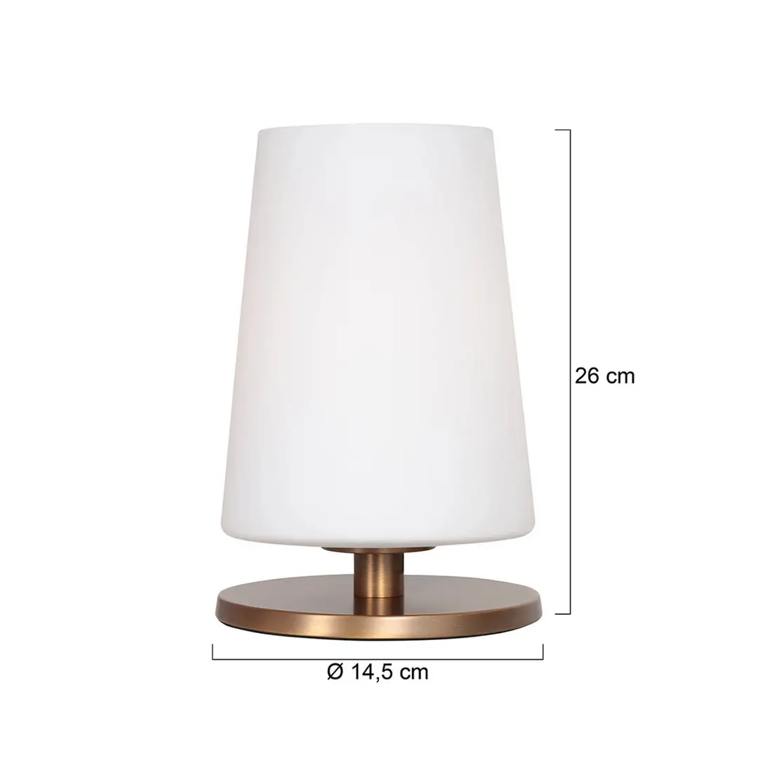Steinhauer Tischlampe Ancilla, bronze, Höhe 26 cm, Metall, Glas, E27
