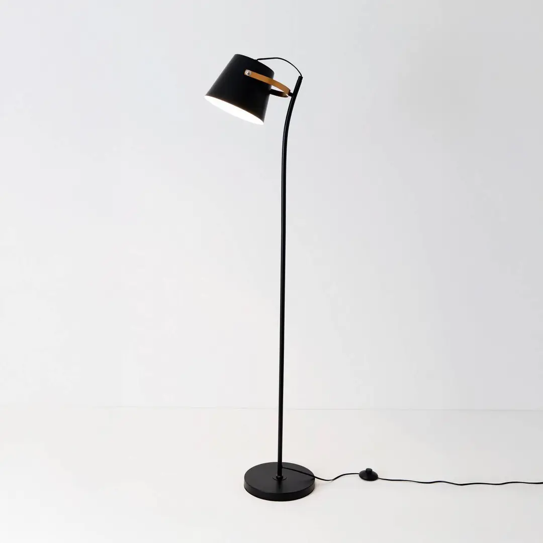 Holländer Stehleuchte ESPERTO, schwarz, Höhe 143 cm, Metall, E27
