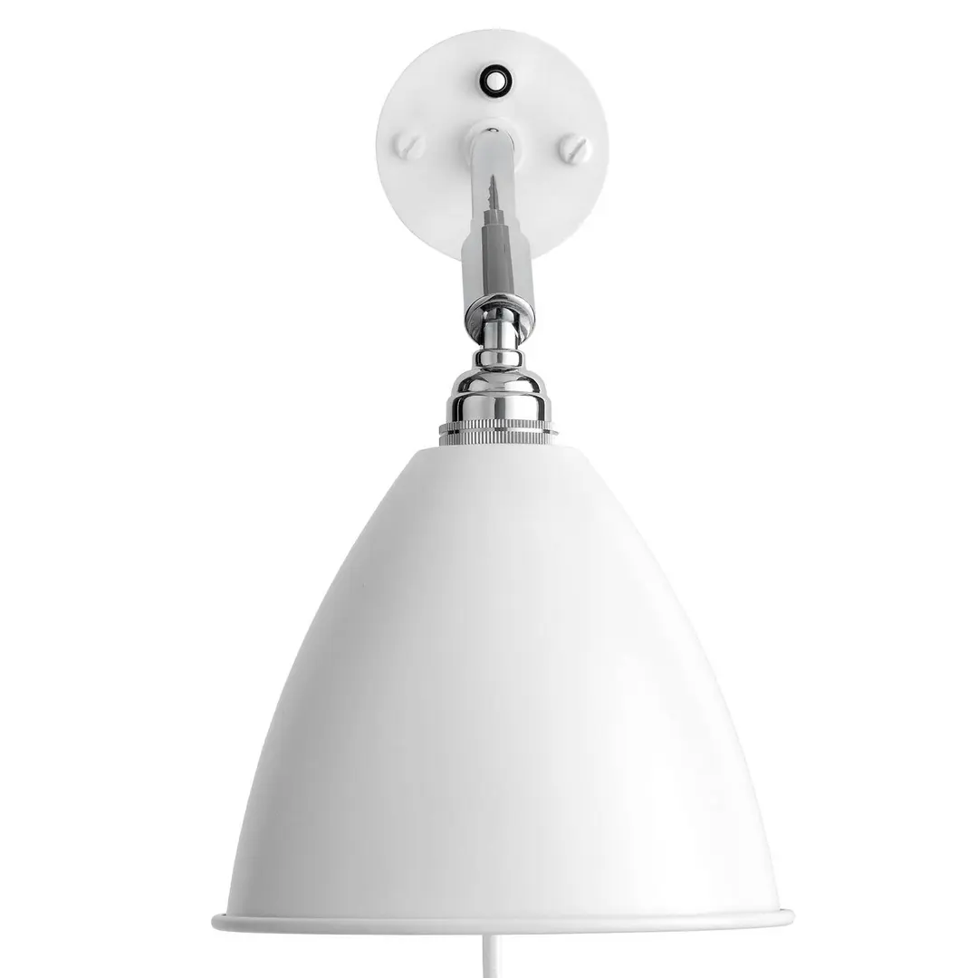 GUBI Wandleuchte Bestlite BL7, weiß/chrom, Ø 16 cm, E14