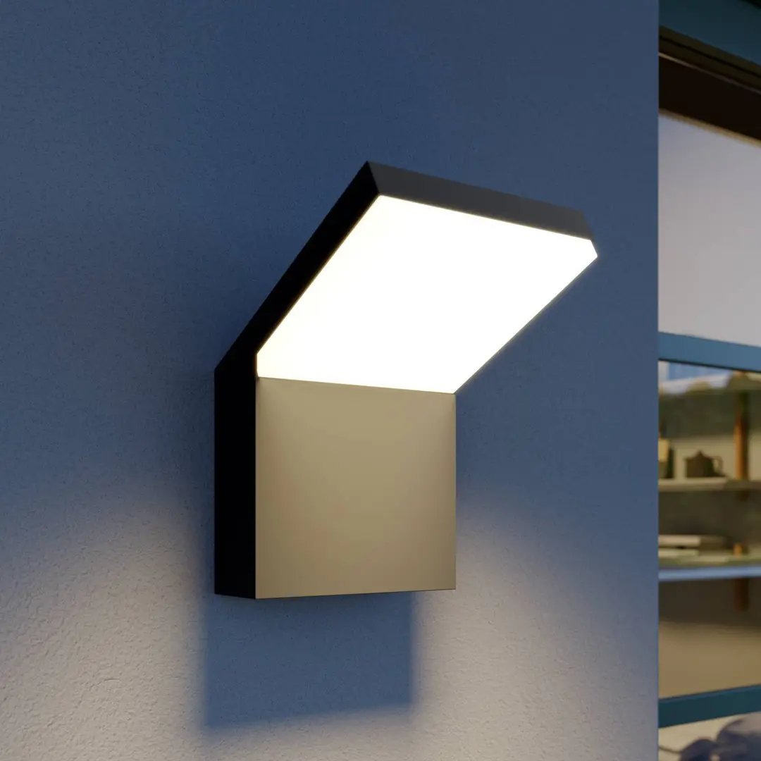 Arcchio LED-Außenwandleuchte Yolena, anthrazit, Alu, 21cm