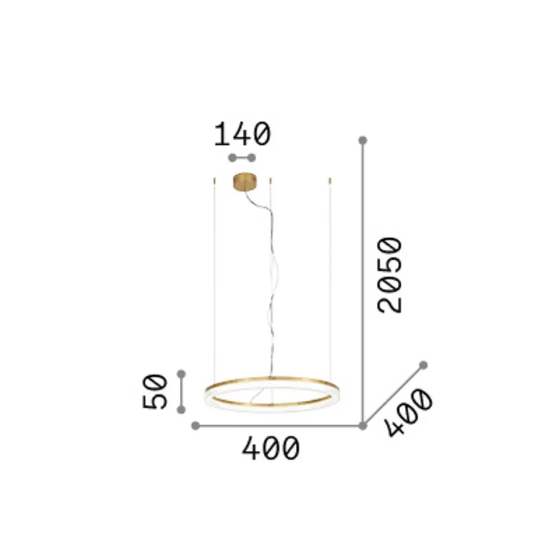 Ideal Lux LED-Hängelampe Crown Ø 40 cm, weiß, Metall