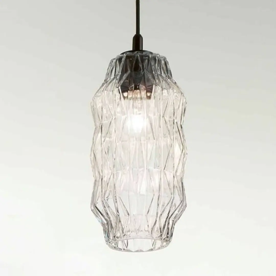 Selène Hängeleuchte Origami aus Glas, transparent