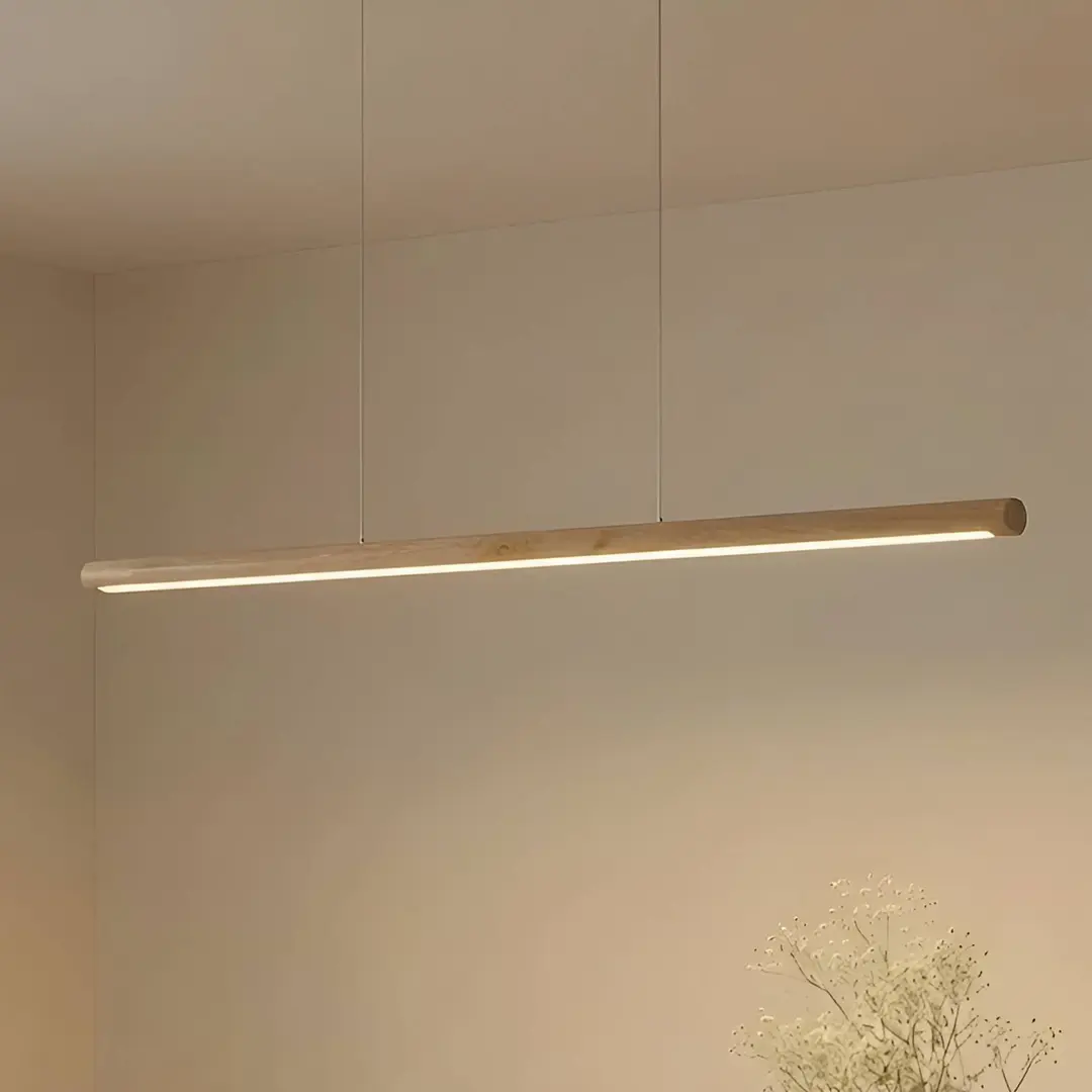 Lucande LED-Hängeleuchte Maruta, Holz, Balken, 120 cm, 3000K