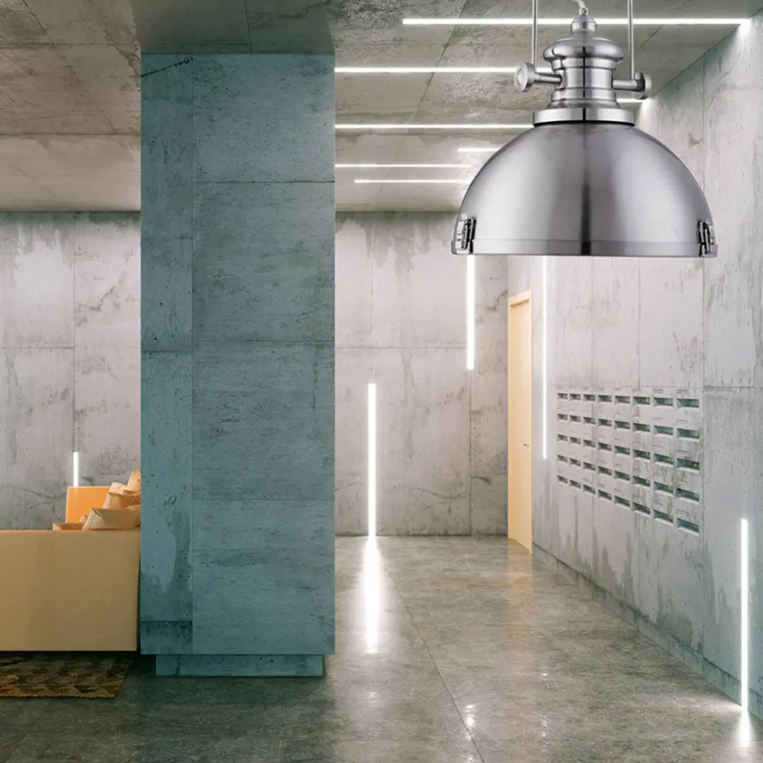 Searchlight Trendige Industrie-Pendelleuchte Silver