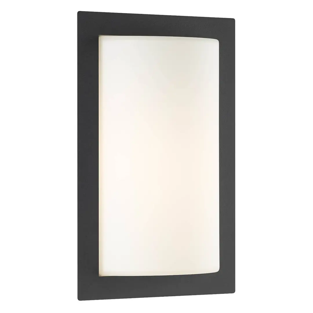 LCD Außenwandleuchte Luis, graphit, E27, Glas, Edelstahl, Alu
