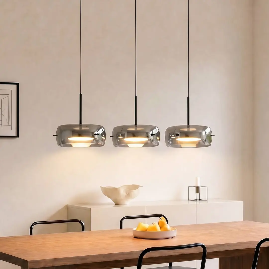 Lucande LED-Hängeleuchte Martis, schwarz, 3-flg., step-dim