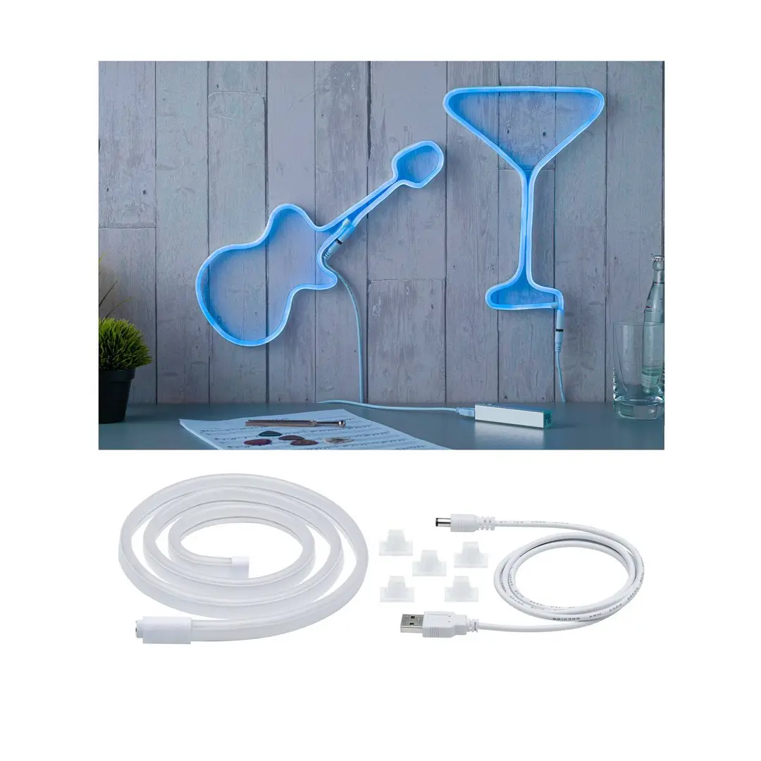 Paulmann LED-Strip Neon Colorflex USB 1m blau