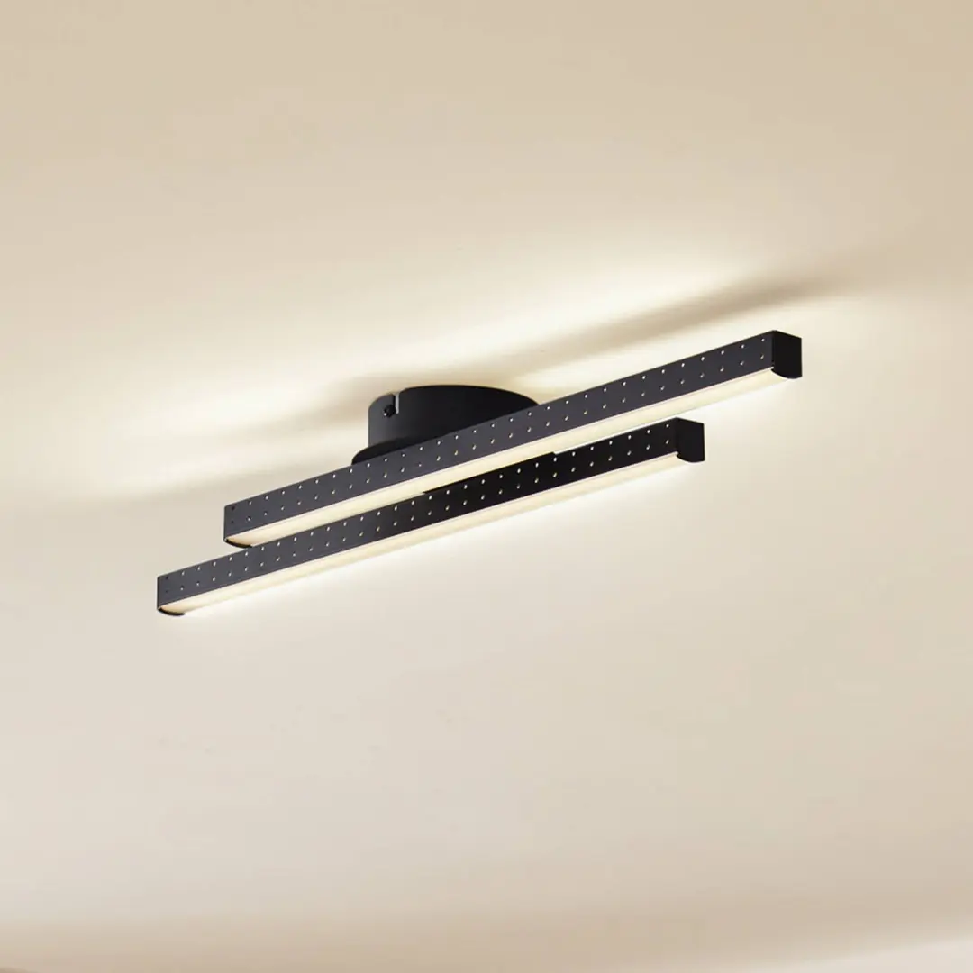 Lindby LED-Deckenleuchte Aurendor, 60 cm, schwarz, Metall