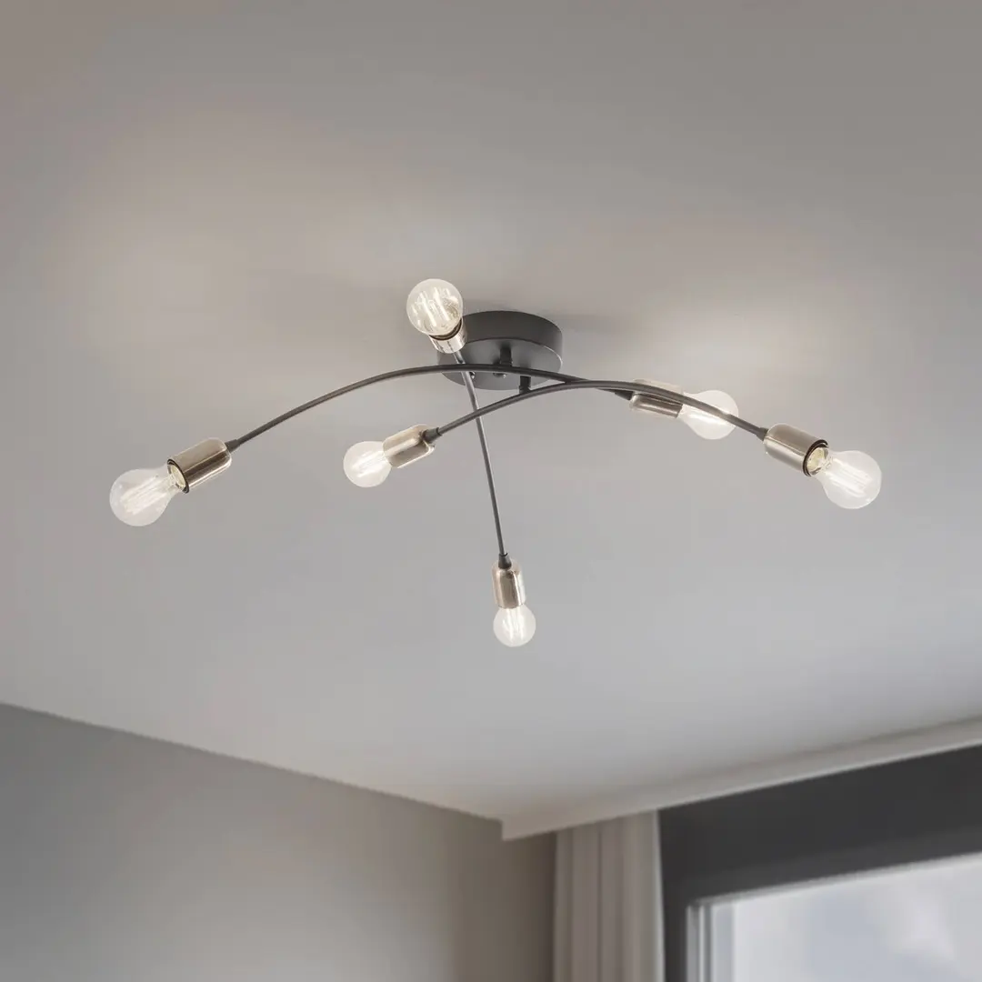 Opviq Deckenlampe Banana, schwarz, Metall, 67 cm, 6-flammig, E27