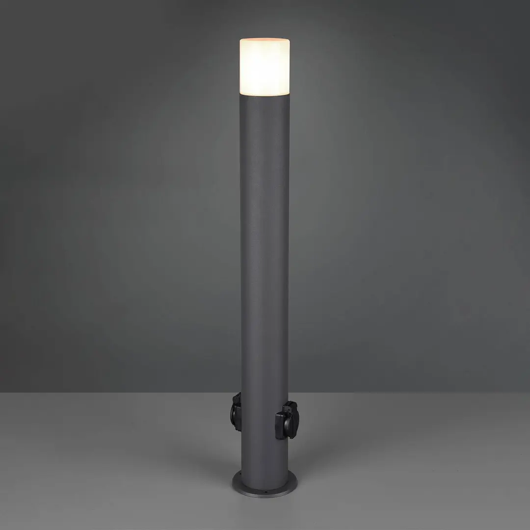 Trio Lighting Wegeleuchte Hoosic mit Steckdosen, anthrazit