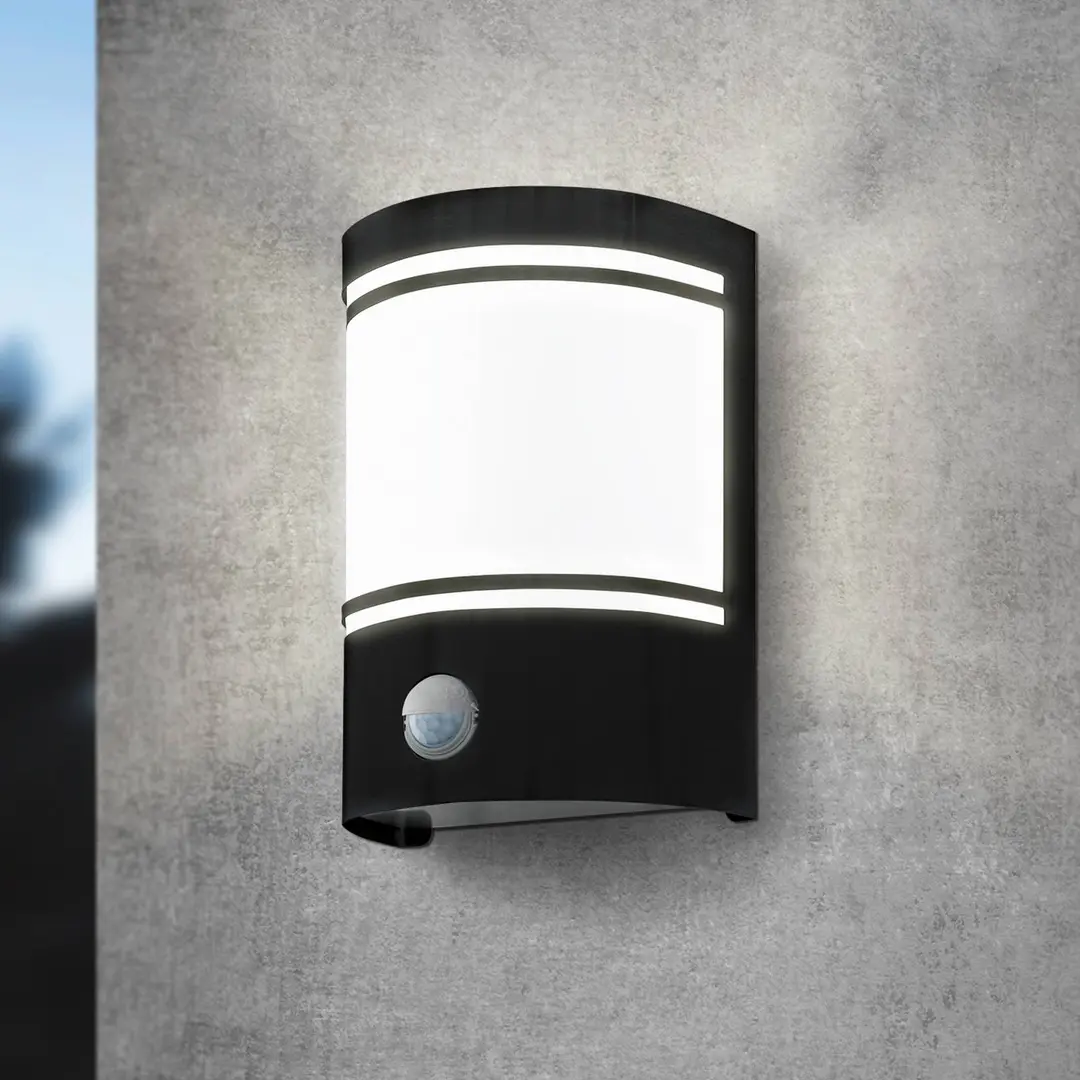 EGLO Außenwandlampe Cerno mit Bewegungsmelder, schwarz