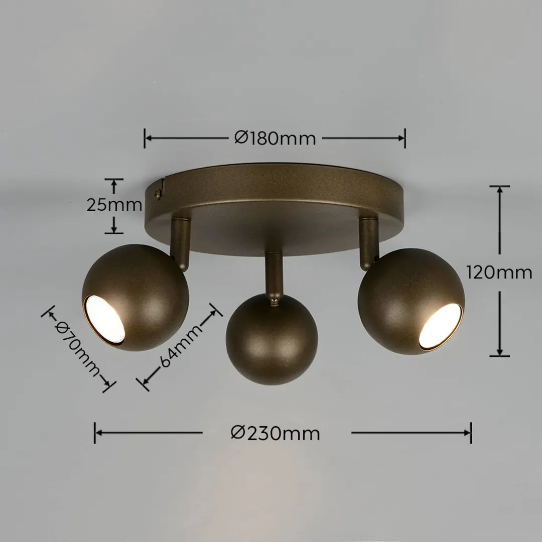 Reality Leuchten Deckenleuchte Enaro, platingrau, Metall, GU10 Mini