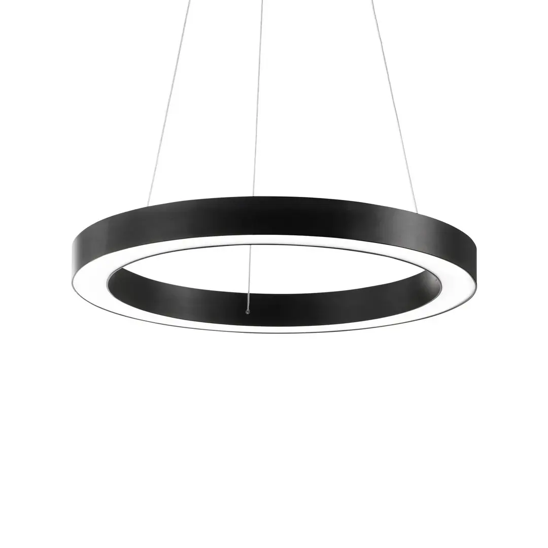 Ideal Lux LED-Hängeleuchte Oracle, Ø 70 cm, schwarz, 3.000 K