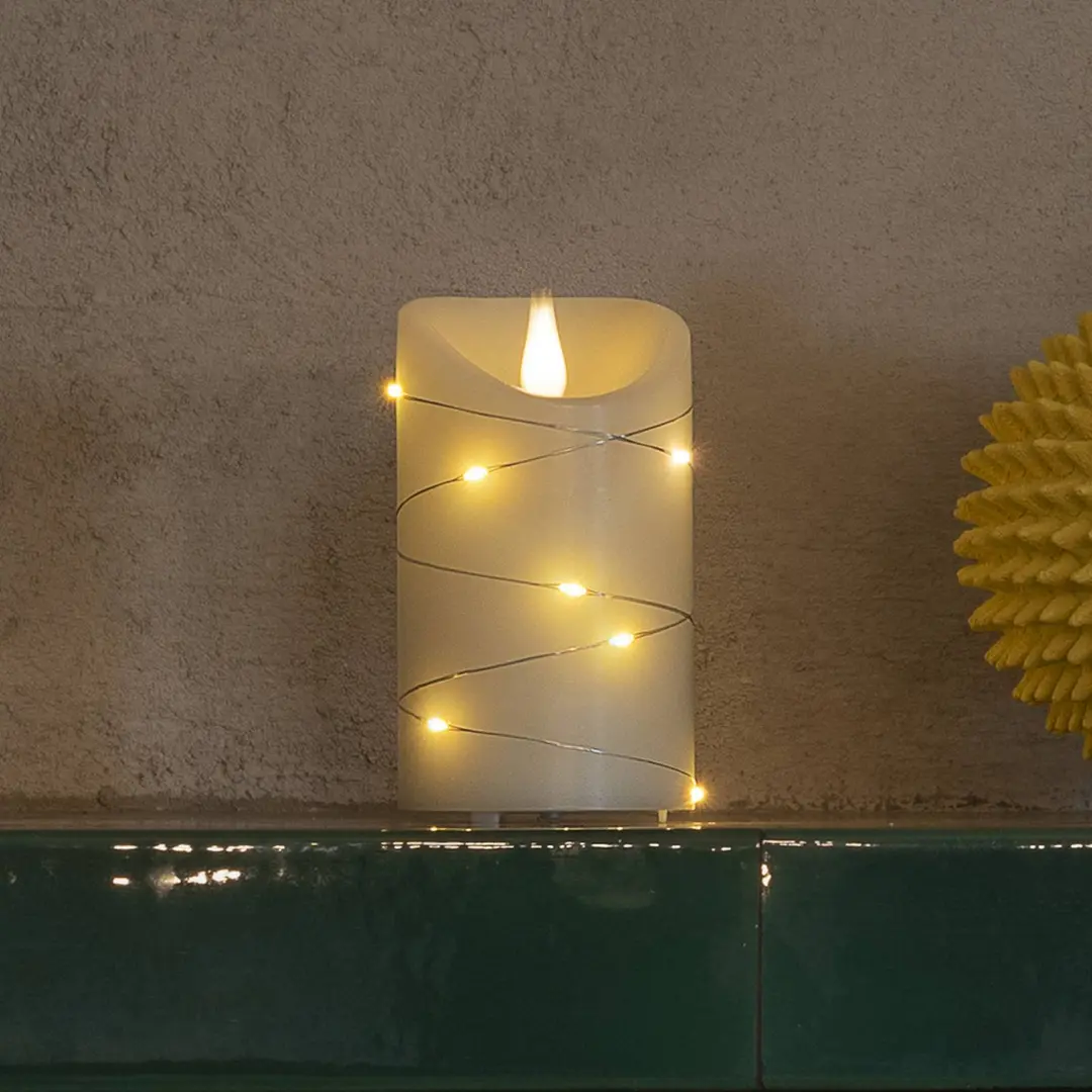 Konstsmide Christmas LED-Wachskerze weiß Lichtfarbe Warmweiß 17,8 cm