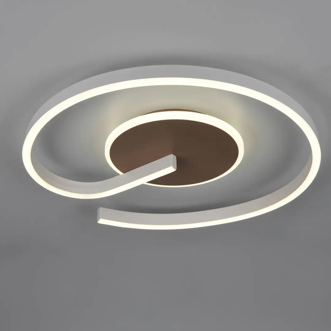 Reality Leuchten LED-Deckenleuchte Calle, coffee, Ø 50 cm, CCT, dimmbar