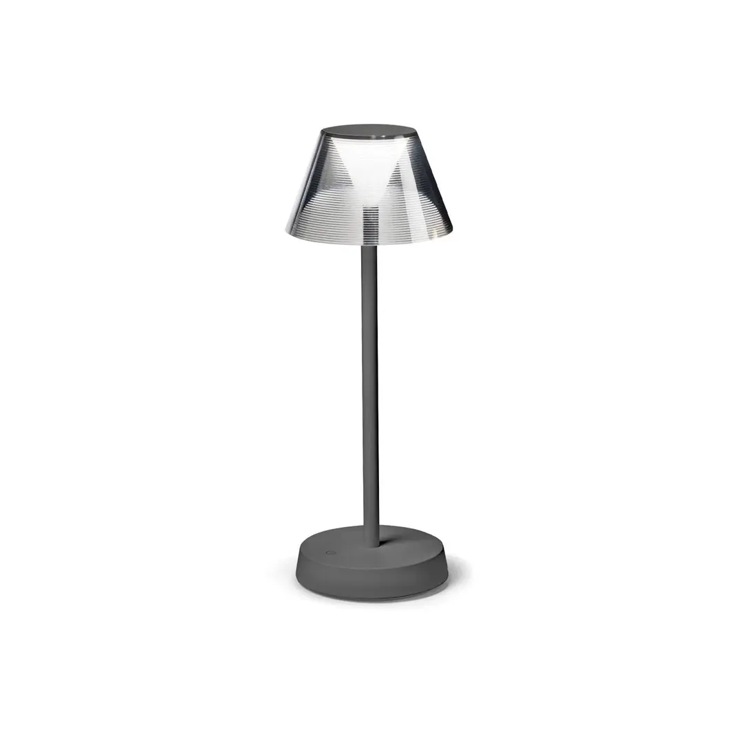 Ideal Lux Lolita LED-Terrassenleuchte, Akku, grau