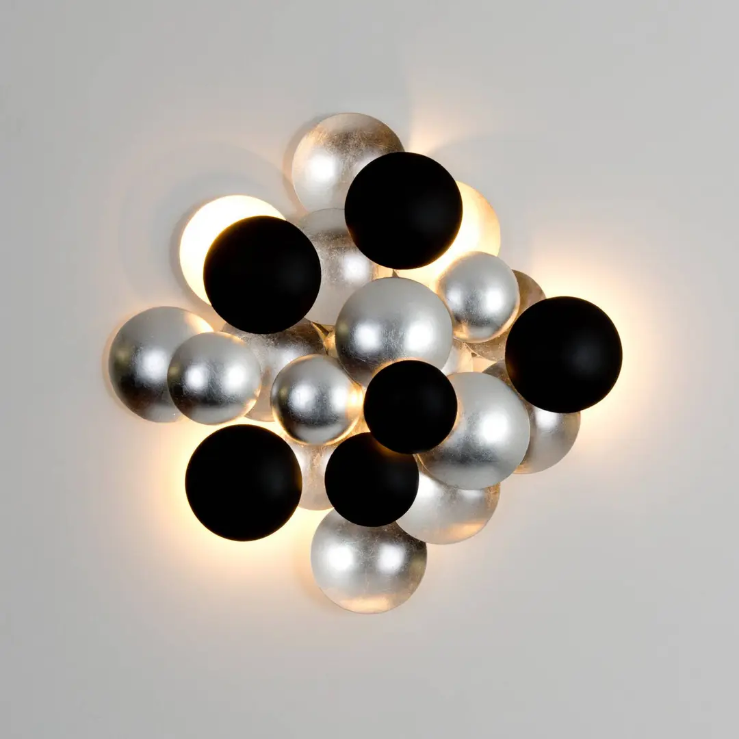 Holländer LED-Wandlampe BOLLADARIA, silber/gold, 56 x 55 cm Metall dim