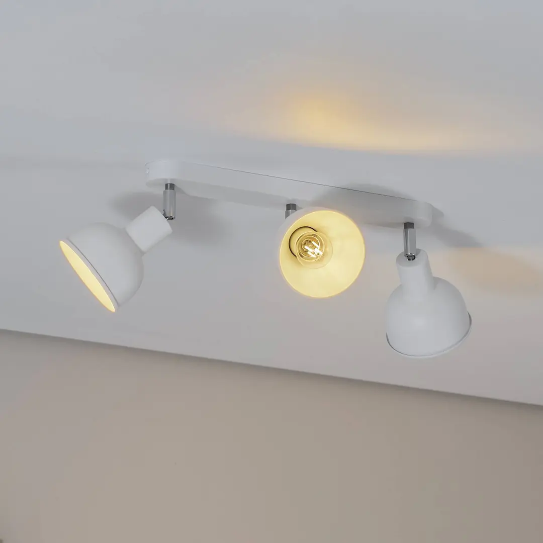 SOLLUX LIGHTING Deckenleuchte Elba, 40 cm, 3-flammig, weiß, Metall, E27