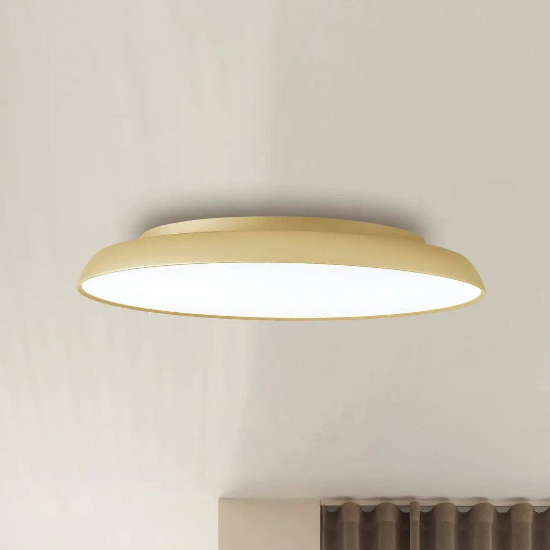 Viokef LED-Deckenlampe Art, Ø 45 cm, creme-goldfarben, Metall