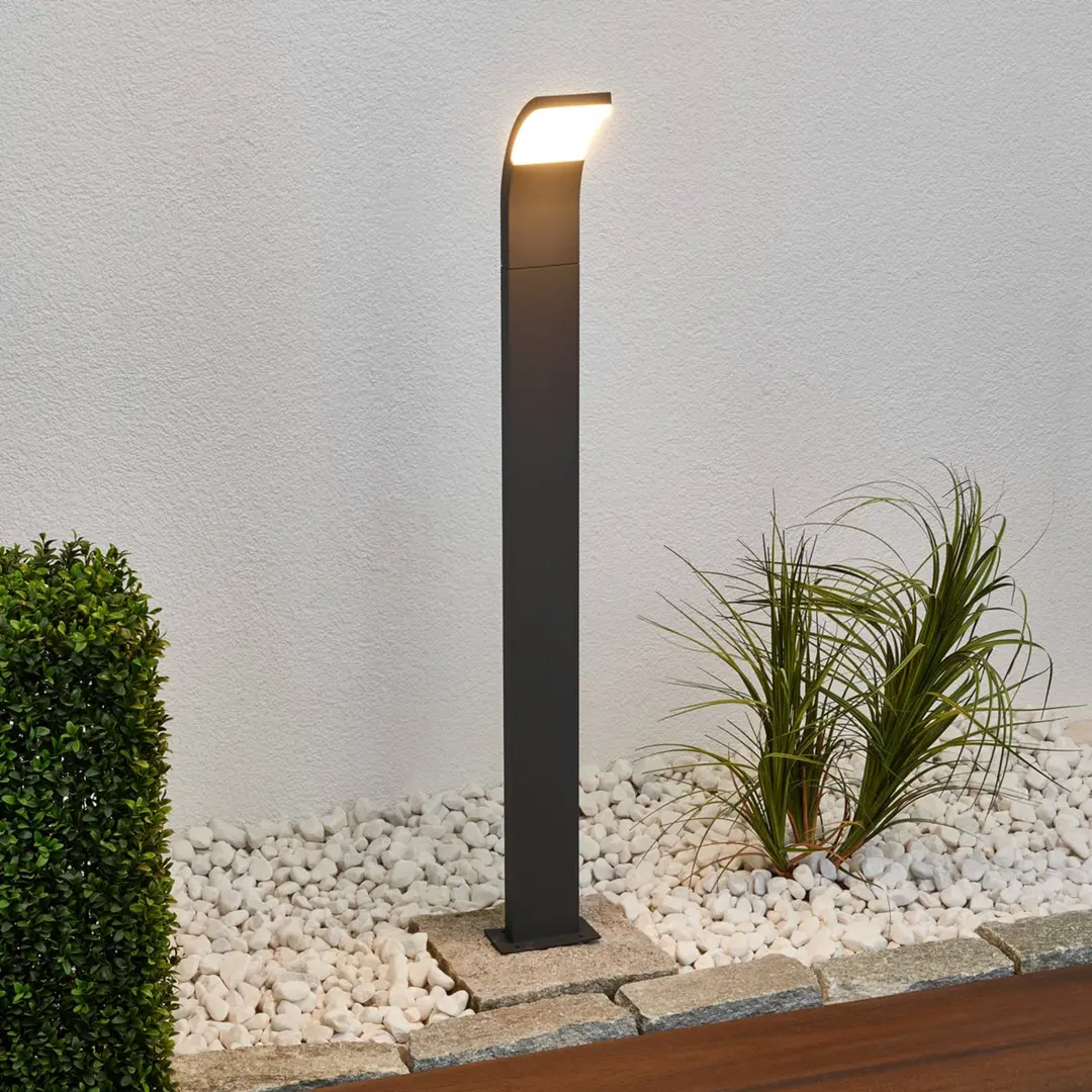 Lucande LED-Wegelampe Timm, 100 cm, anthrazit, Metall, IP54