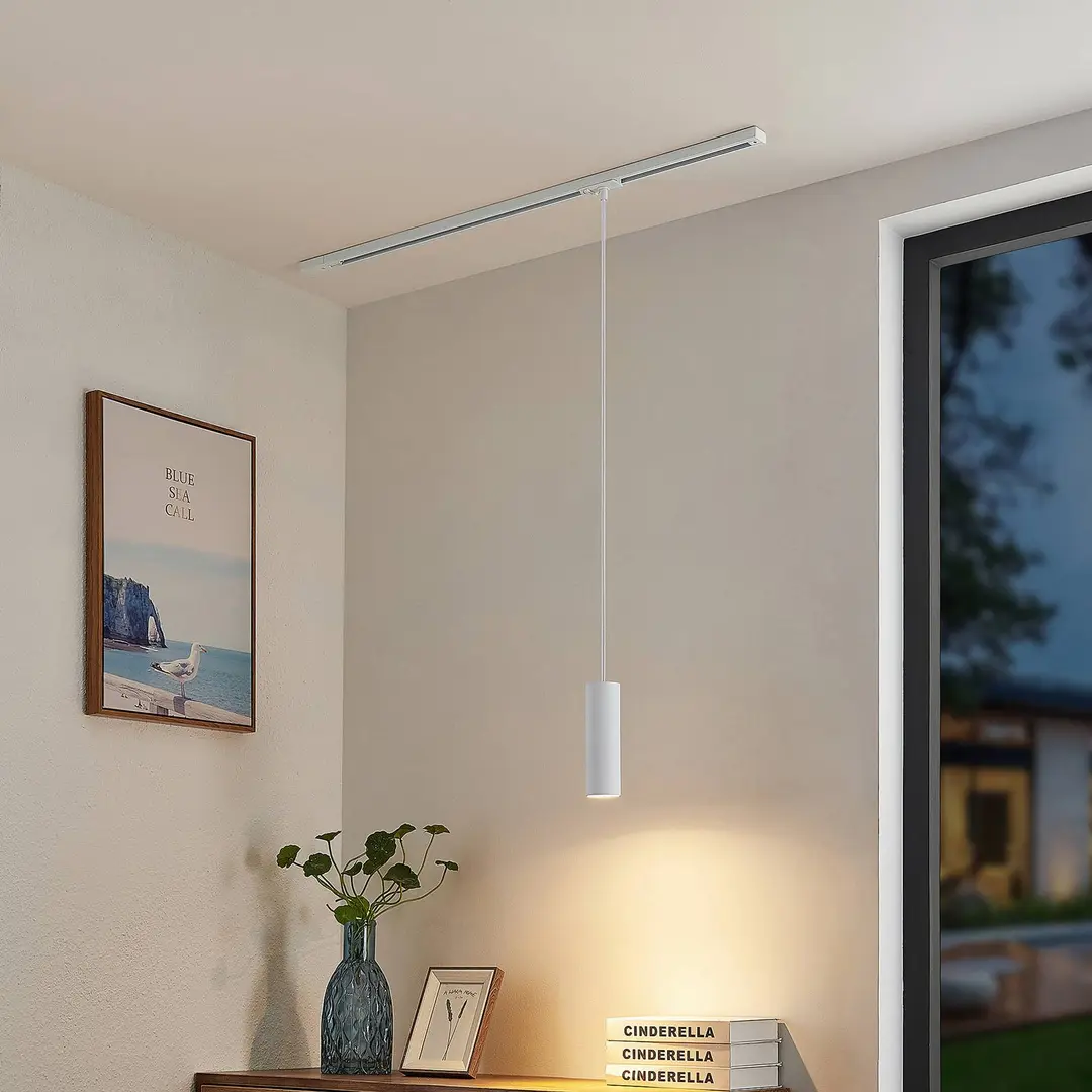 Lindby Pendellampe Linaro, 20 cm, weiß, 1-Phasen, GU10