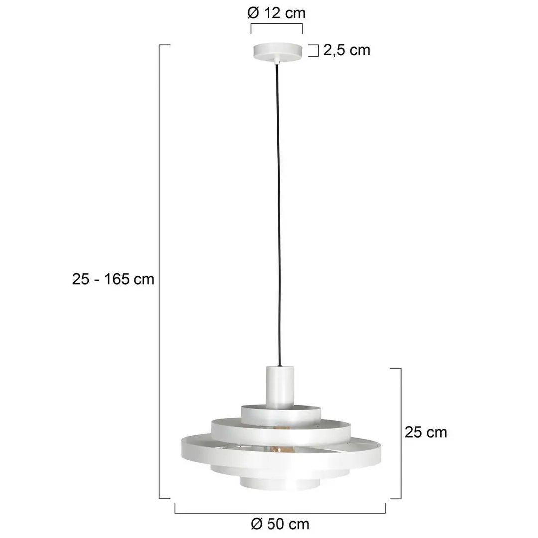 Steinhauer Hängeleuchte Halo Cirque, weiß, Metall, Ø 50 cm, E27