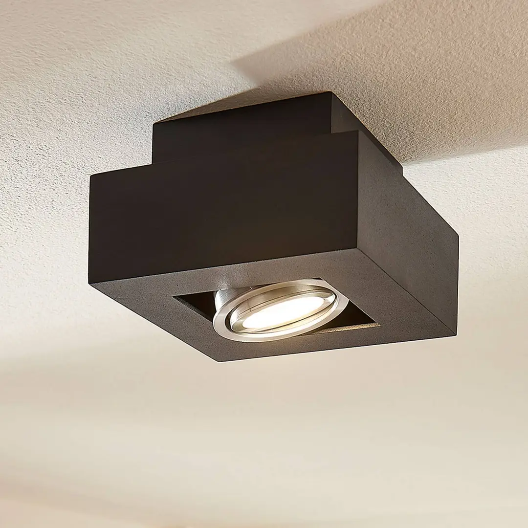 Arcchio Strahler Vince, 14 x 14 cm, schwarz, Metall, GU10
