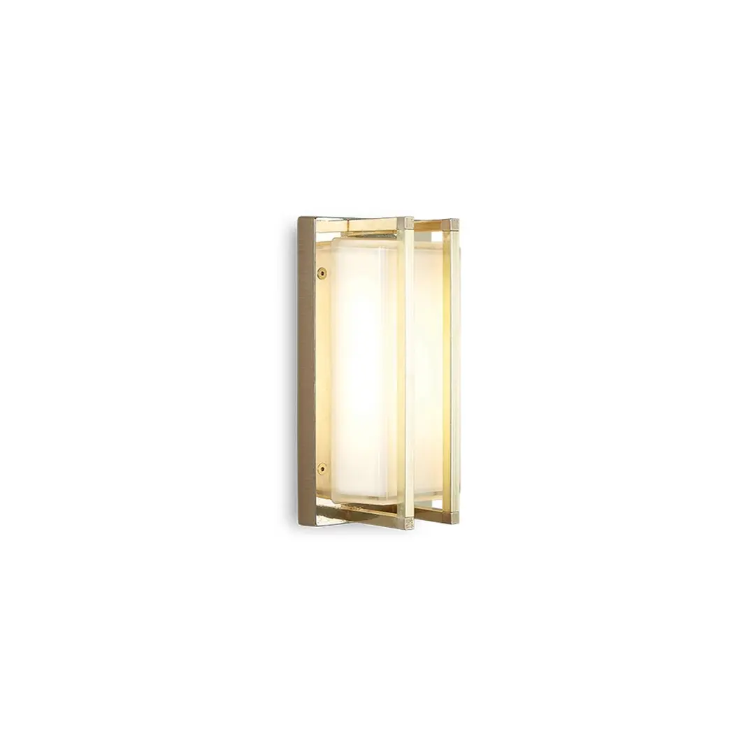 Moretti Luce Außenwandleuchte Ice Cubic 3413, messing natur