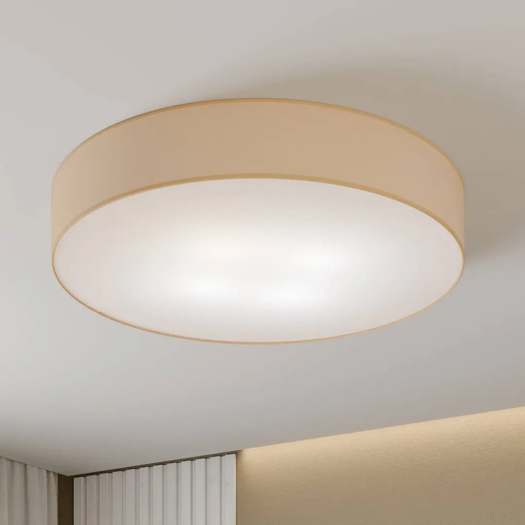 TK Lighting Deckenleuchte Rondo, beige Ø 80 cm