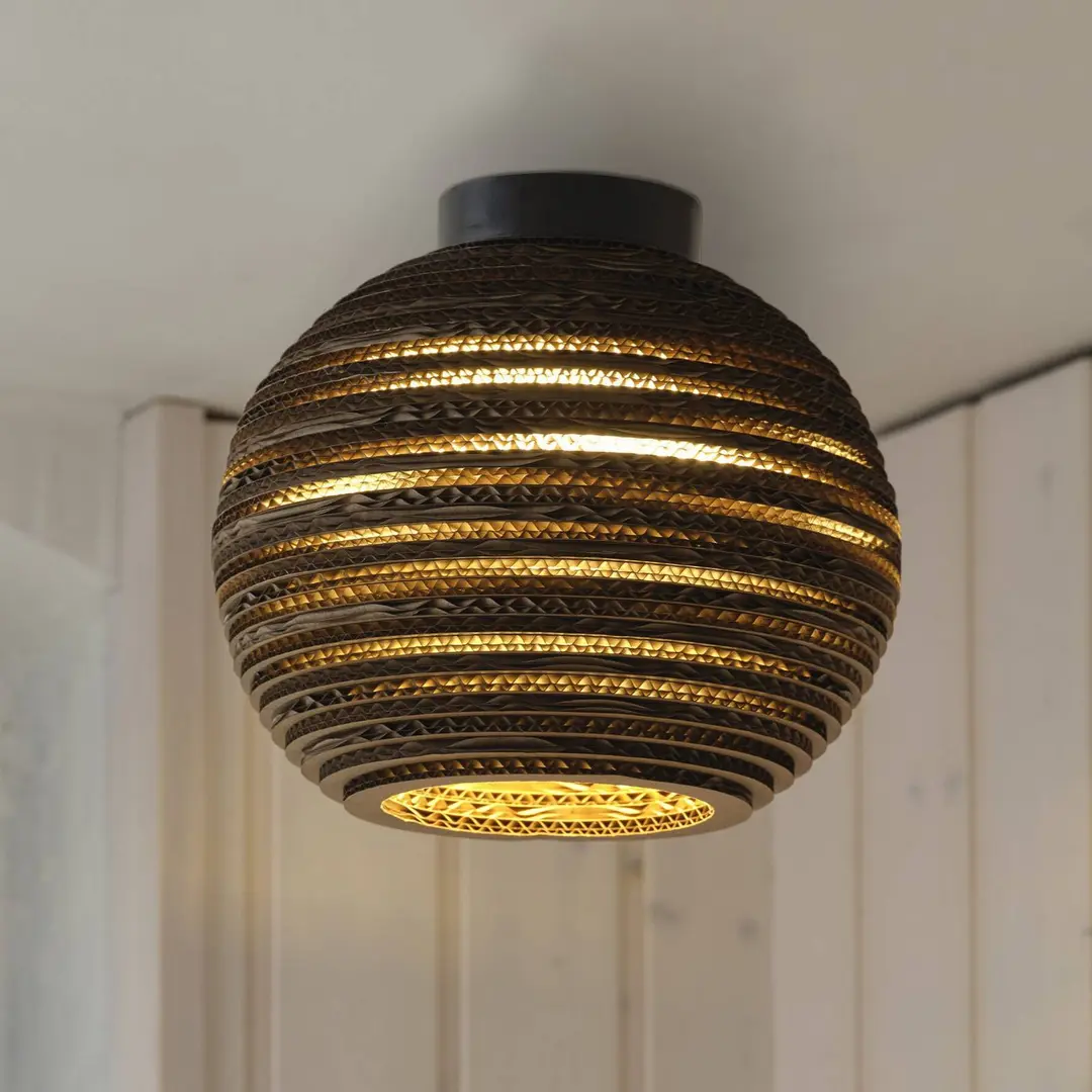 OSRAM Deckenleuchte BALL, braun, Ø 26 cm, Wellpappe, E27