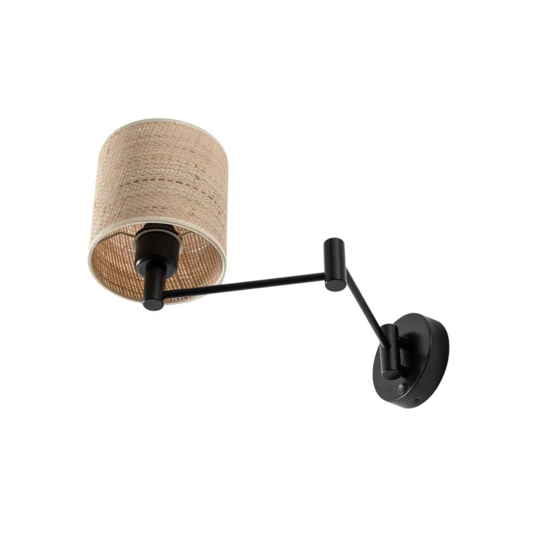 Argon Wandleuchte Solo, Jute hell, 16 cm, Zylinder