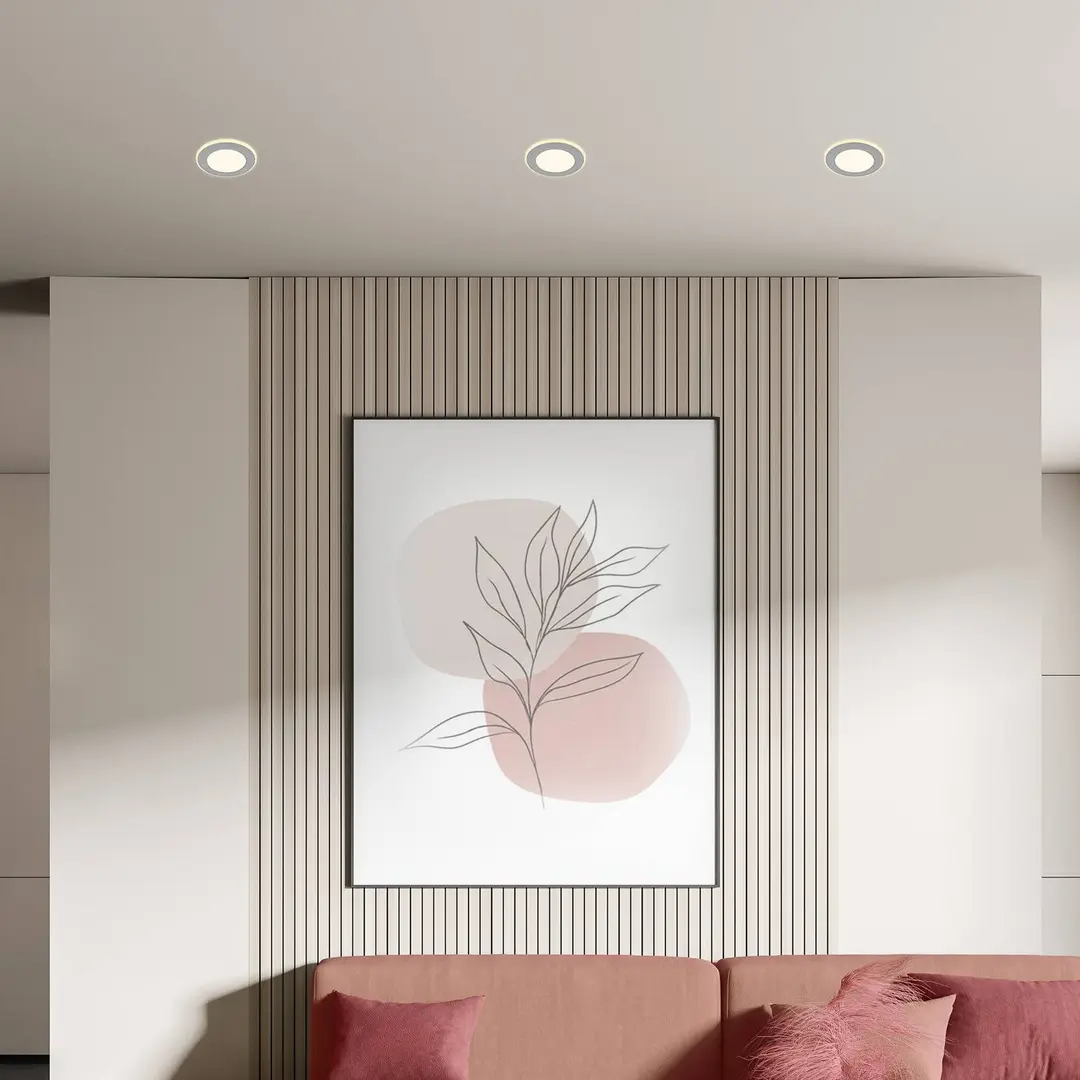 Briloner LED-Einbauleuchte Gima, chrom matt, 3.000 K, 3er-Set