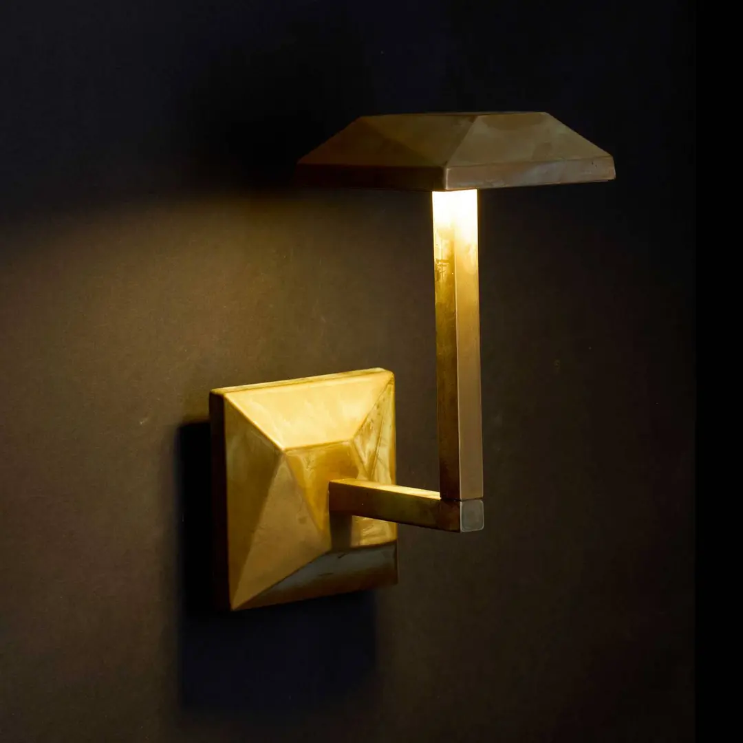 Moretti Luce LED-Außenwandleuchte Aura Edge, Höhe 24 cm, messing antik