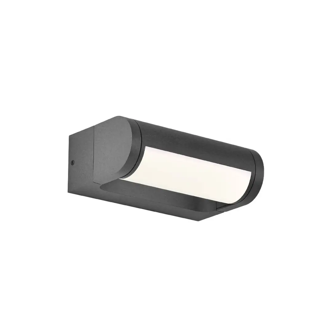 Viokef LED-Außenwandlampe Randal, dunkelgrau, Breite 17 cm, Metall