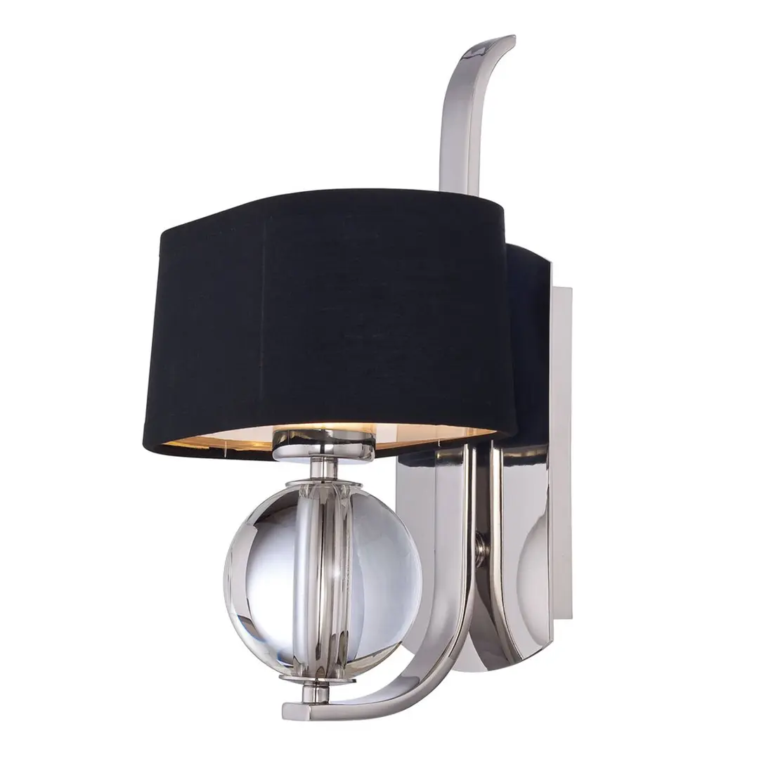 QUOIZEL Wandleuchte Gotham, Stoffschirm, silber