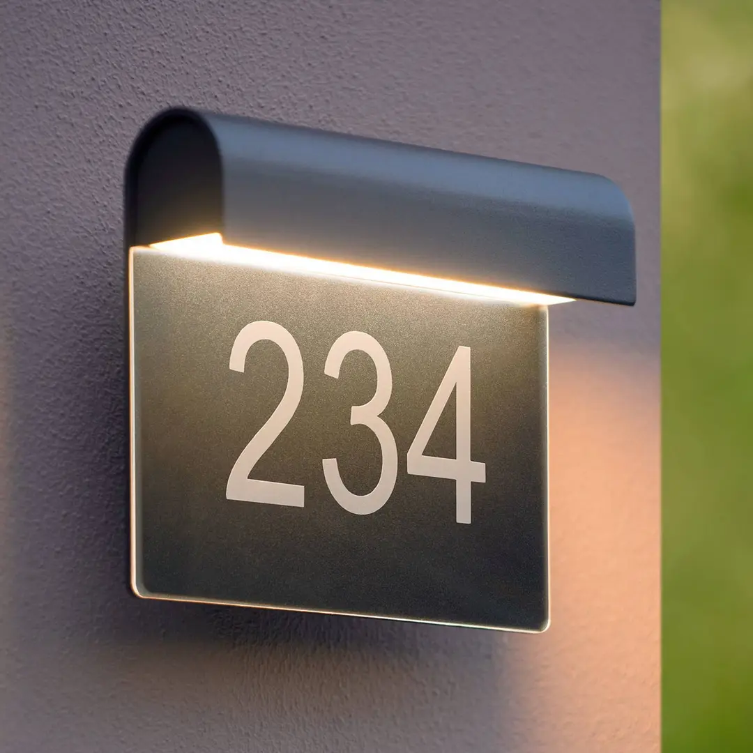 Lucide LED-Hausnummernleuchte Thesi, schwarz