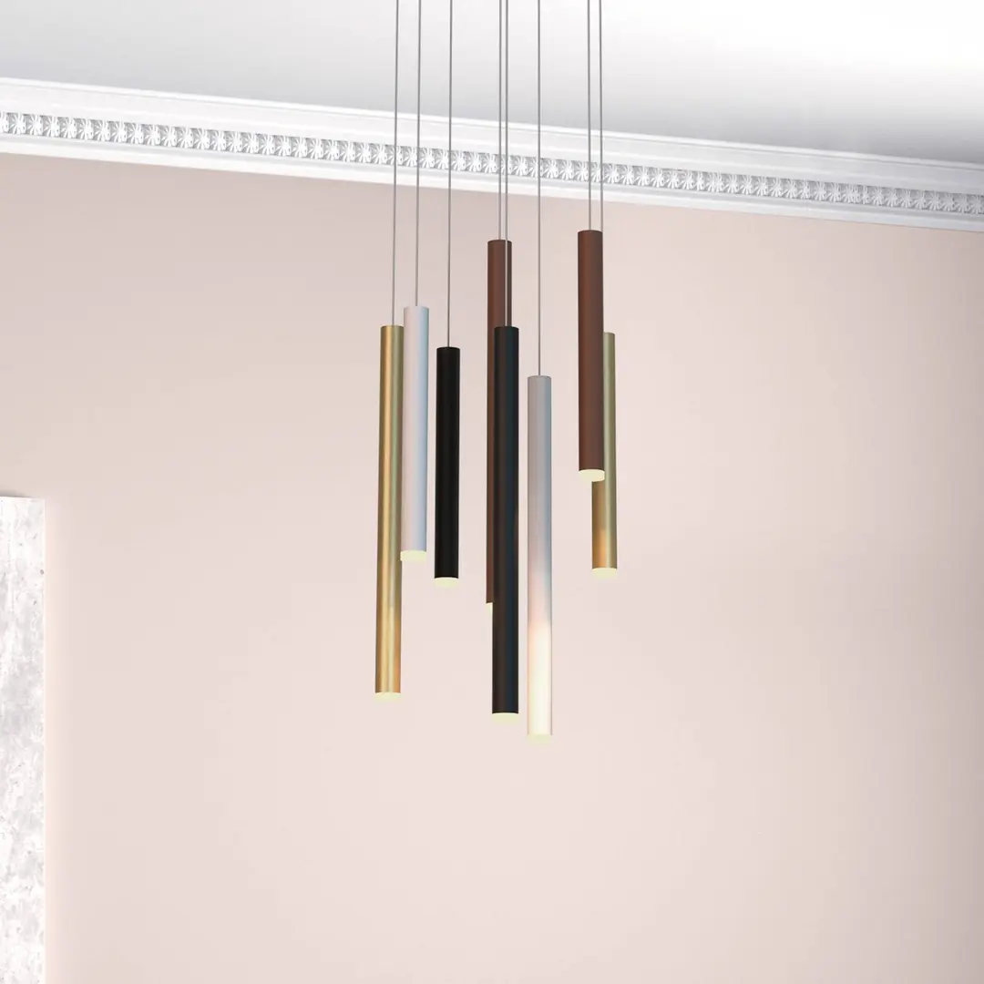 Mantra Iluminación LED-Hängeleuchte Cala, 8-flammig, rund, Aluminium, Eisen