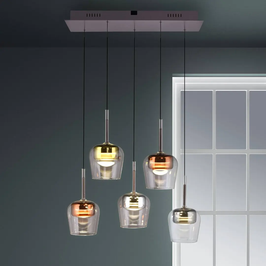 Q-Smart-Home Paul Neuhaus Smart-LED-Hängelampe Q-Kon multicolor 5-flammig