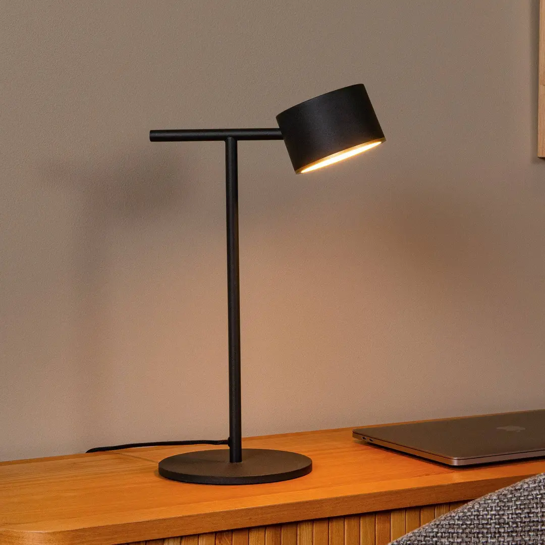 Lucide LED-Tischlampe Gian, schwarz, Höhe 40 cm, Metall