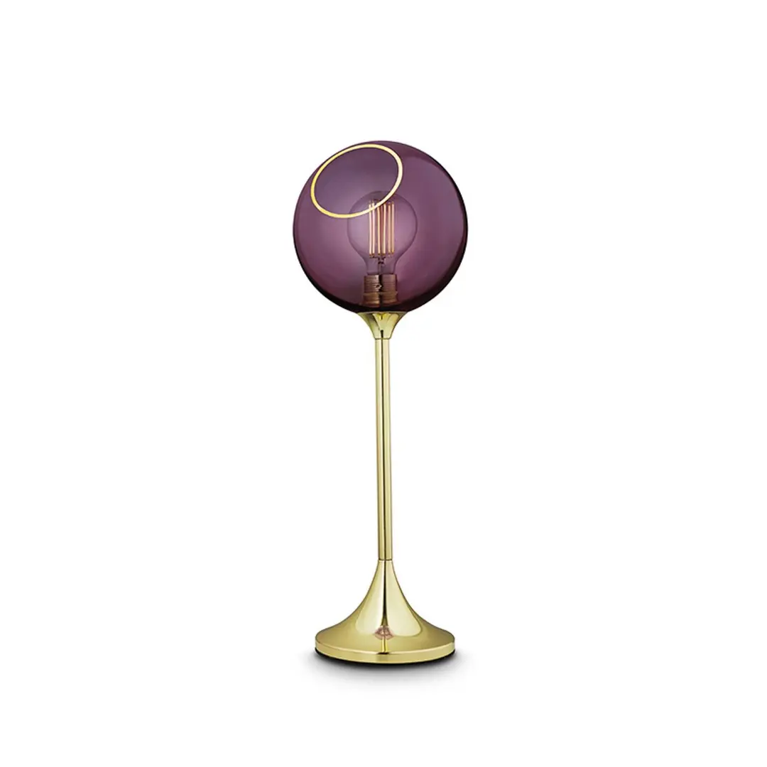 DESIGN BY US Tischleuchte Ballroom, lila, Glas, mundgeblasen, dimmbar