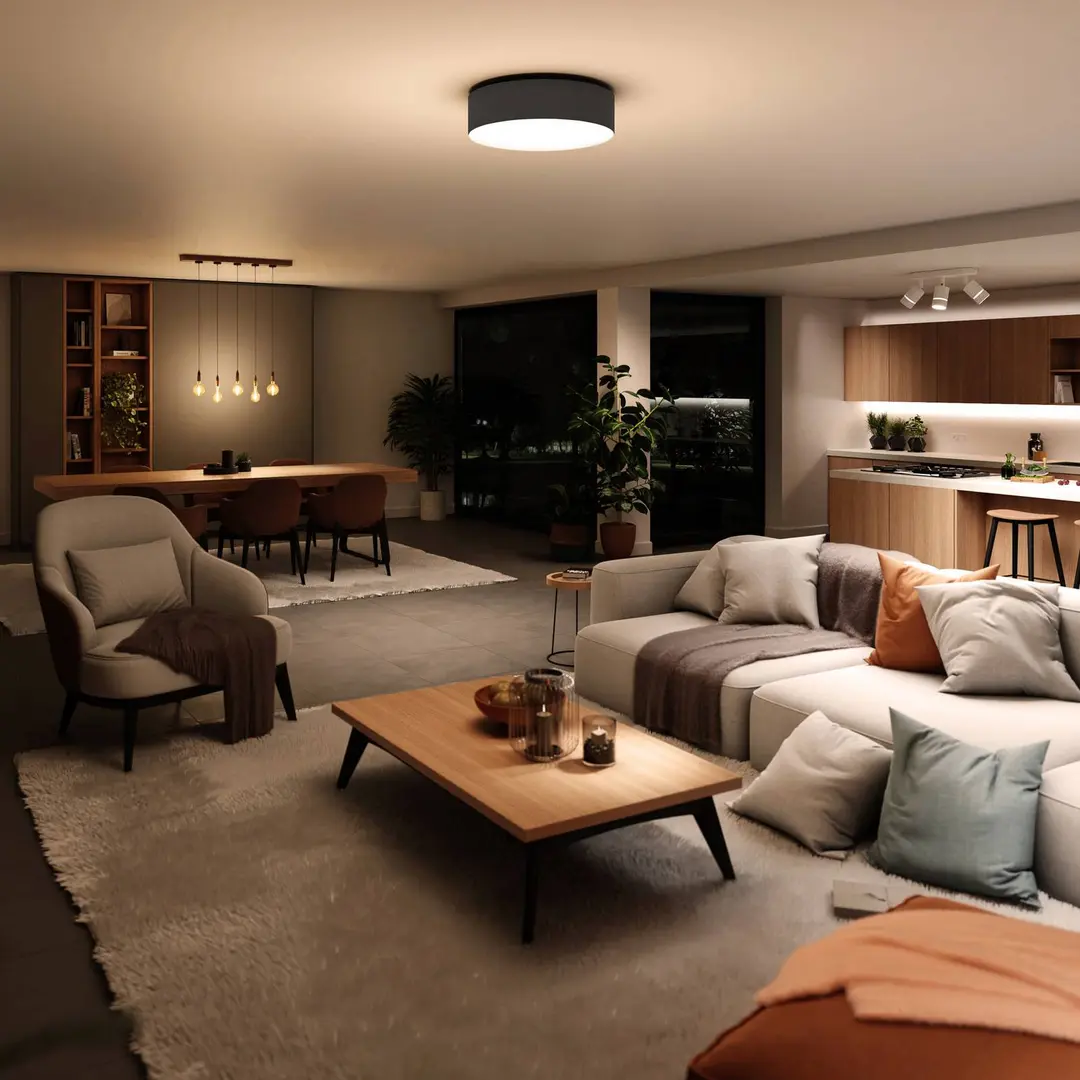 tint Müller Licht tint LED-Deckenleuchte Malea, RGB, CCT, taupe