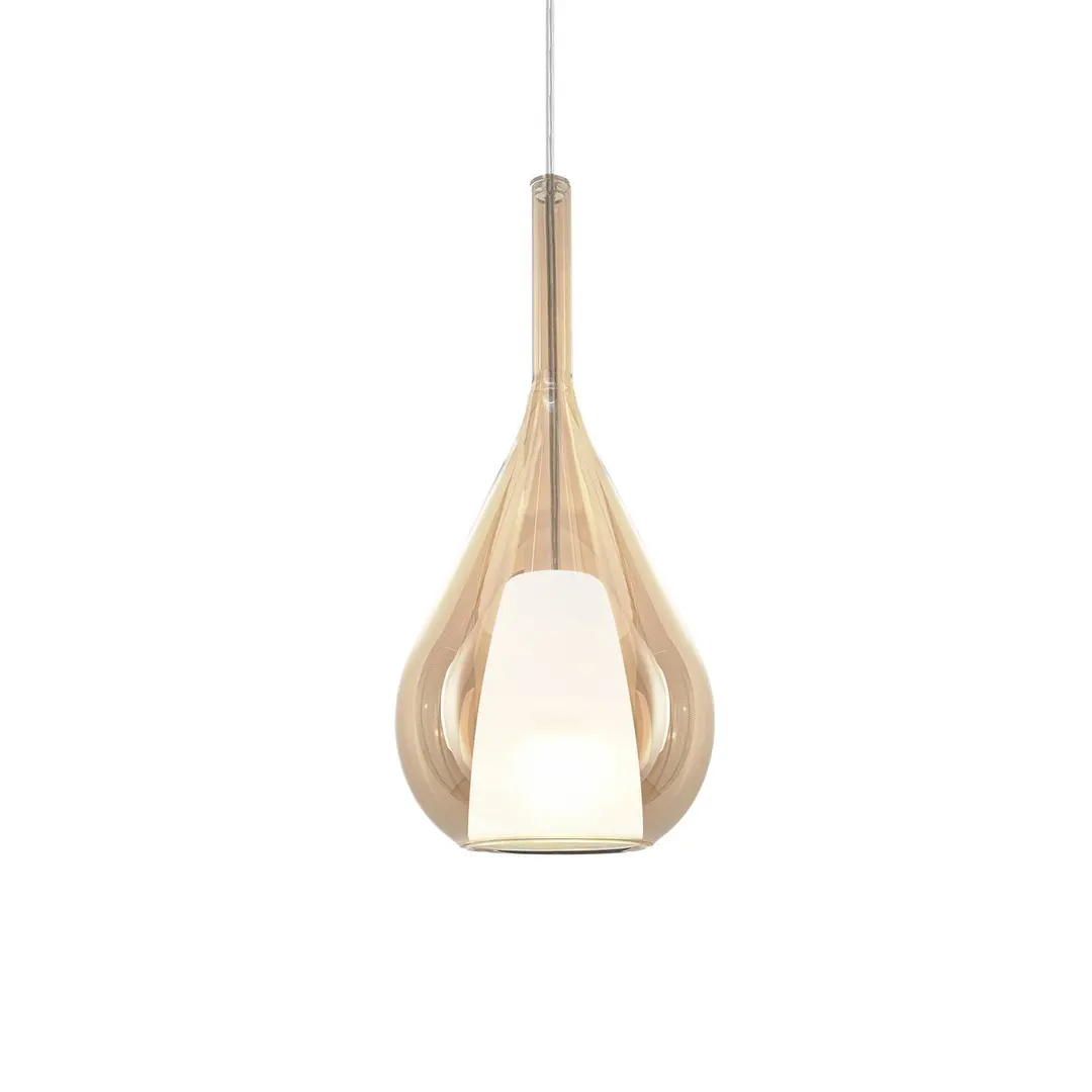 Ideal Lux Pendellampe Kalique 3, amberfarben, Ø 18 cm