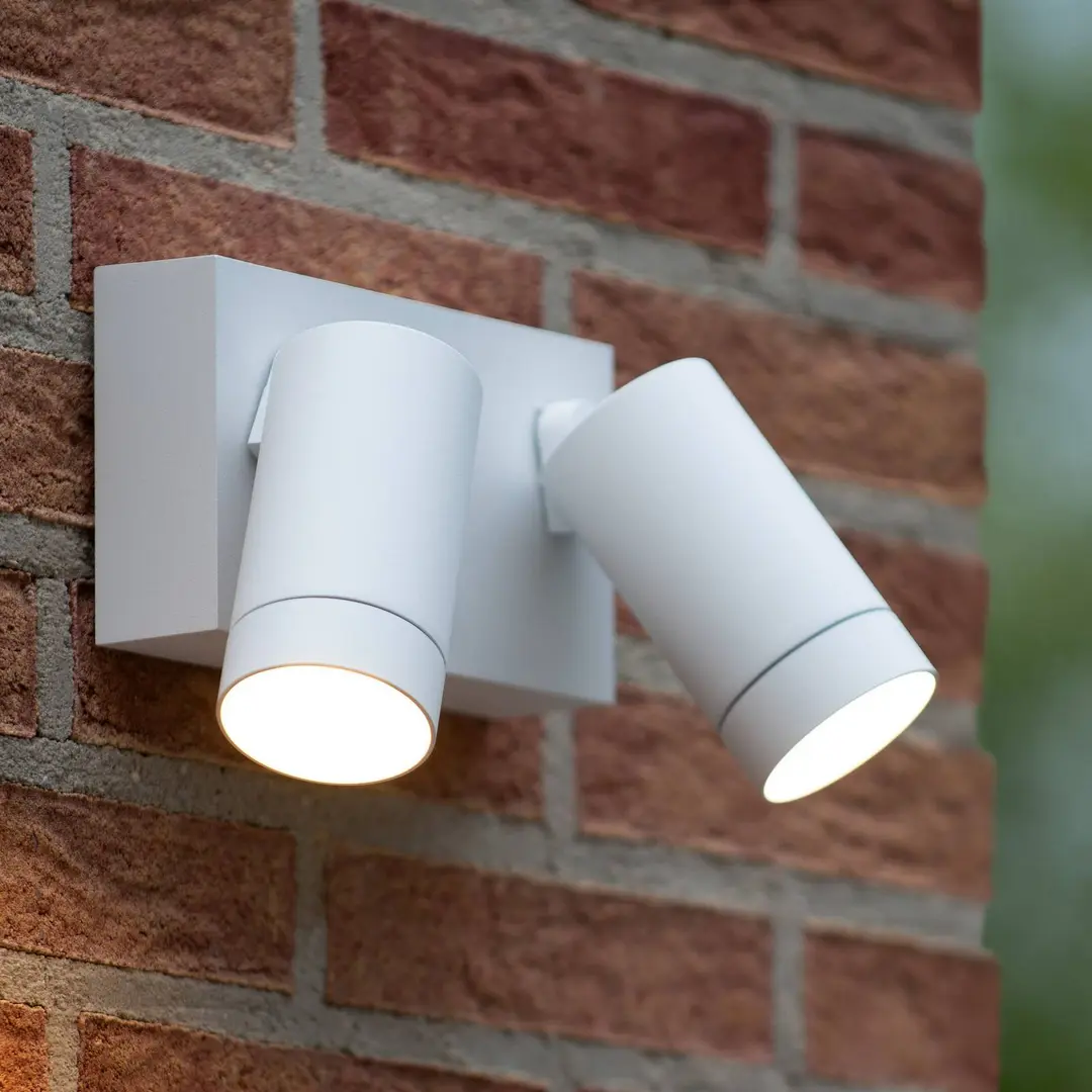 Lucide Außenwandstrahler Taylor Sensor, 2-flammig weiß