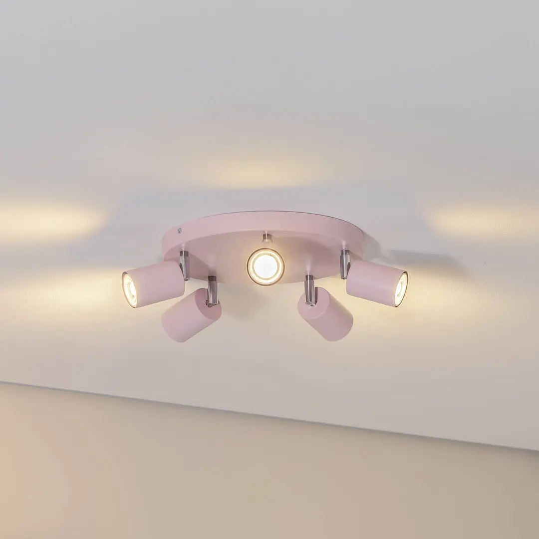 Luminex Deckenstrahler Fun, rosa, Ø 30 cm, verstellbar, GU10