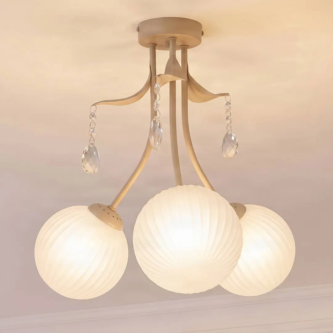 Milagro Lighting Deckenlampe Celeste, taupe, Ø 40 cm, Metall, 3-flg.