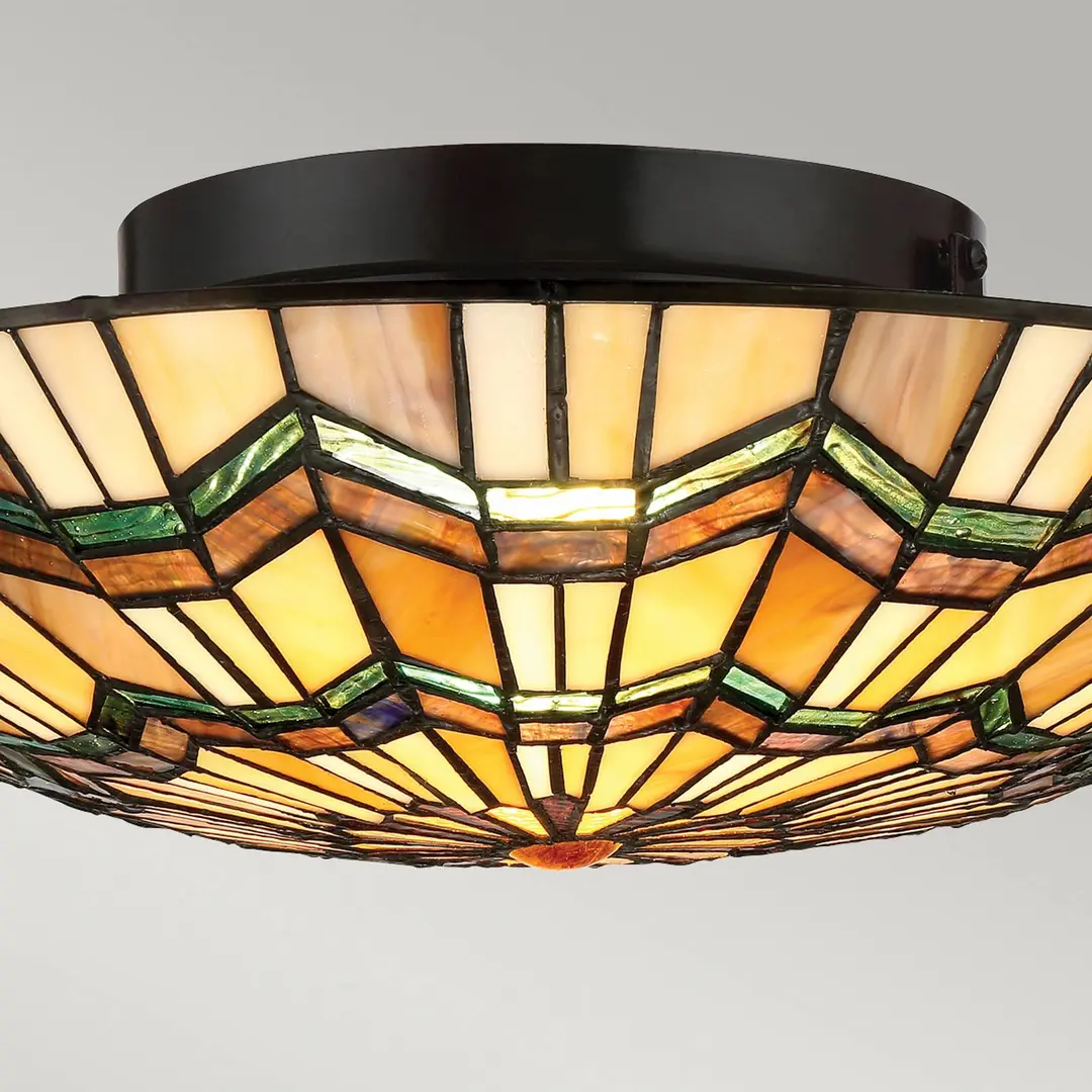 QUOIZEL Deckenlampe Alcott im Tiffany-Design