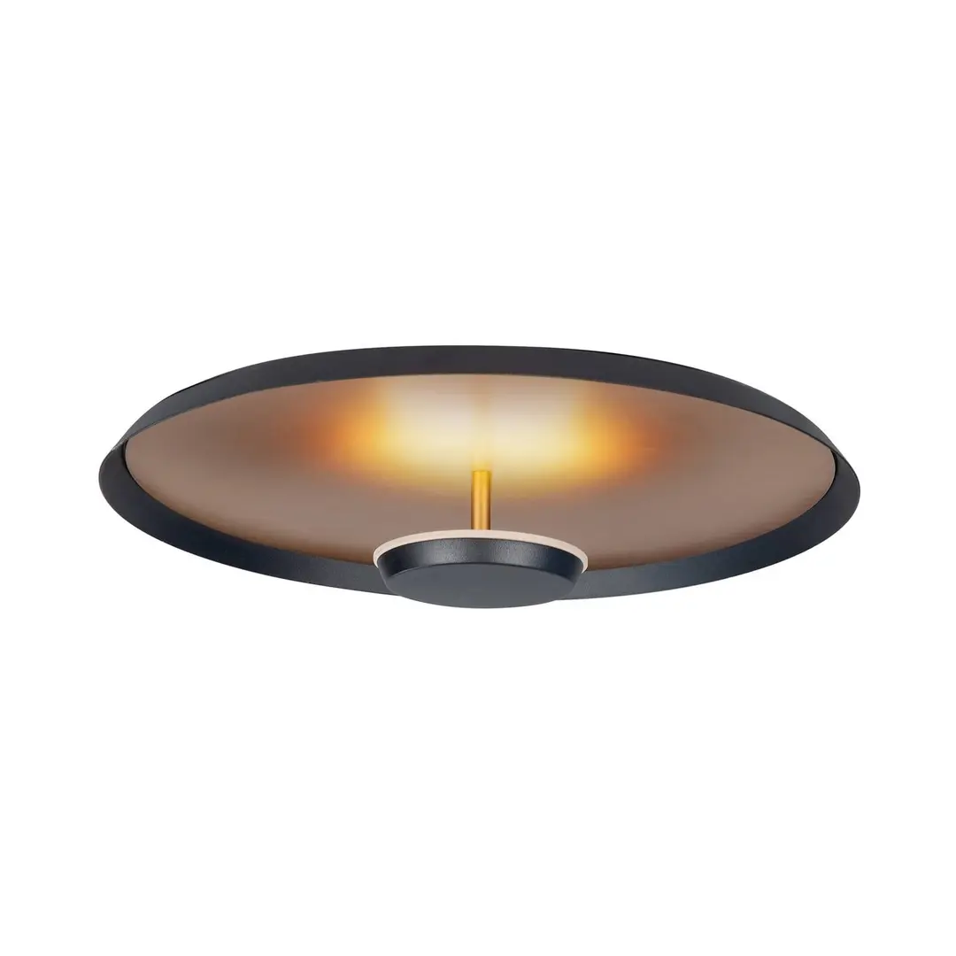 Highlight LED-Deckenleuchte Oro, Ø 36 cm, schwarz/gold, Metall dimmbar