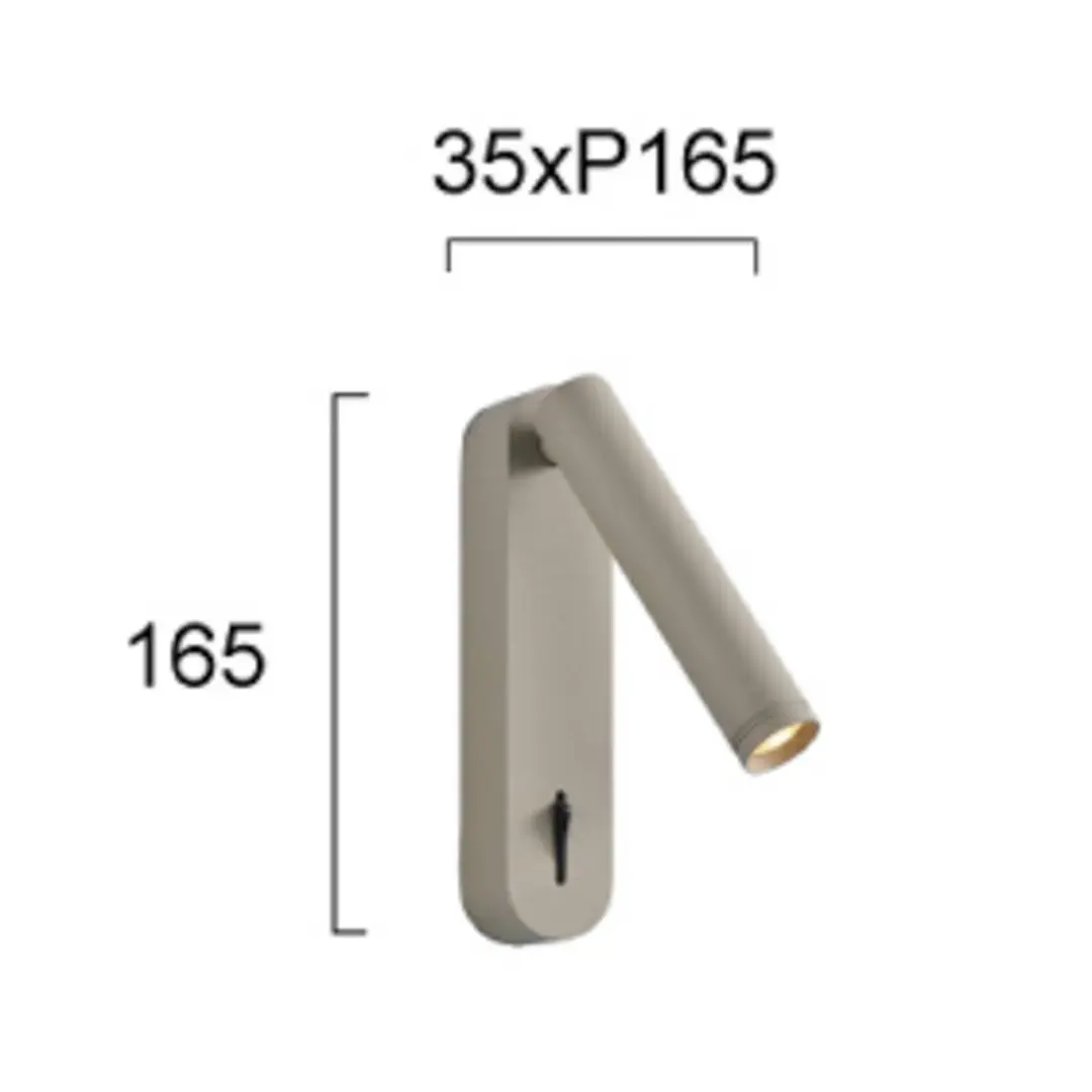Viokef LED-Wandleuchte Abriel, beigefarben, Ausladung 16 cm, Metall