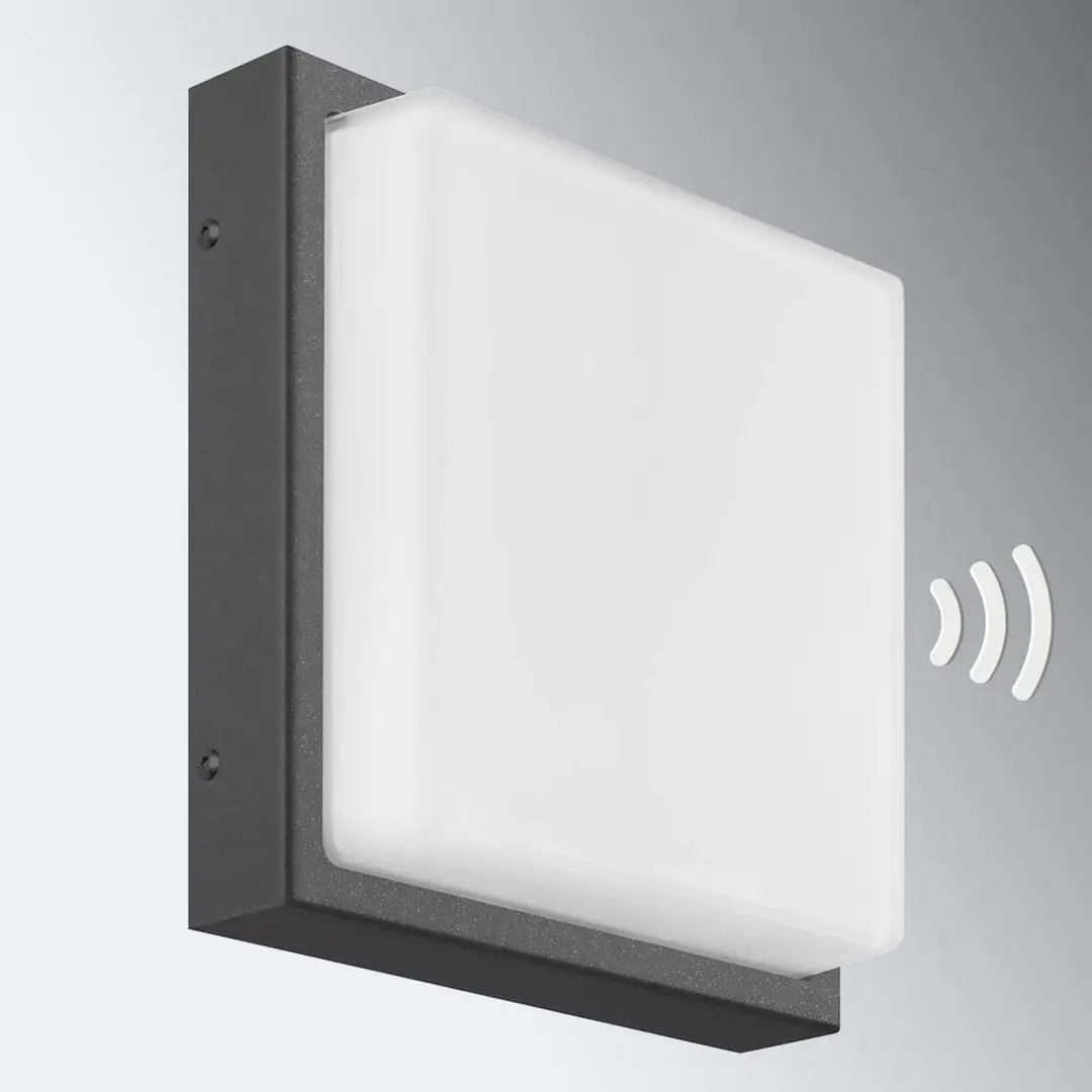 LCD Außenwandlampe Ernest, graphit, E27, Bewegungsmelder